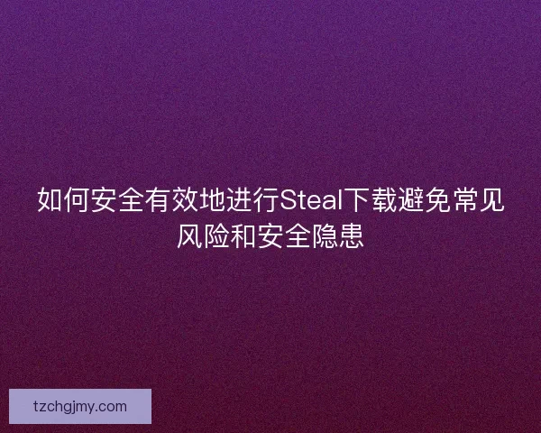 如何安全有效地进行Steal下载避免常见风险和安全隐患